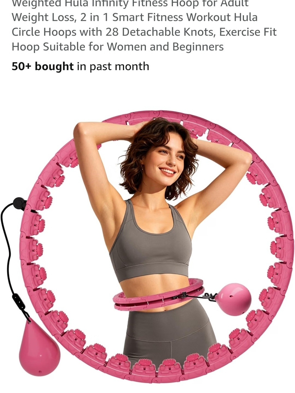 Weighted Smart Hula Hoop for Women - Pink